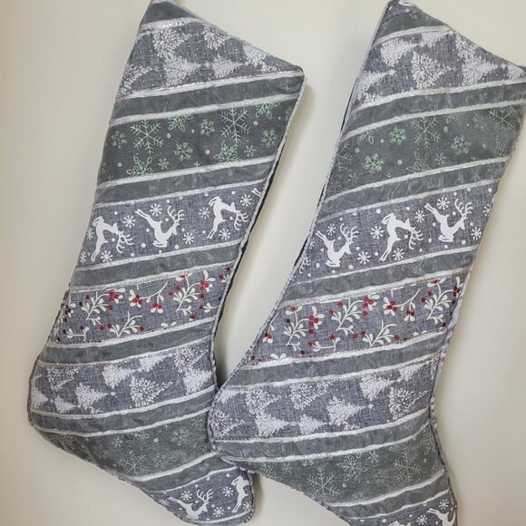 Silver Quilted Metallic Handmade‎ Christmas Stocking, NWT, holiday decoration - Picture 2 of 6